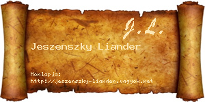 Jeszenszky Liander névjegykártya